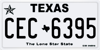 TX license plate CEC6395