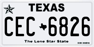TX license plate CEC6826