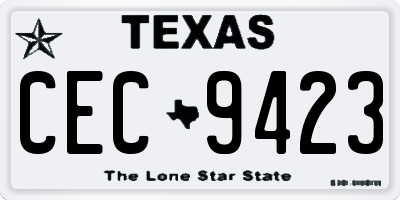 TX license plate CEC9423