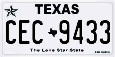TX license plate CEC9433