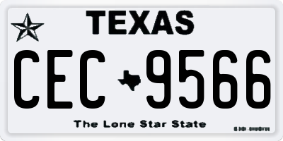 TX license plate CEC9566