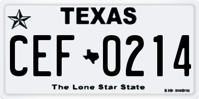 TX license plate CEF0214