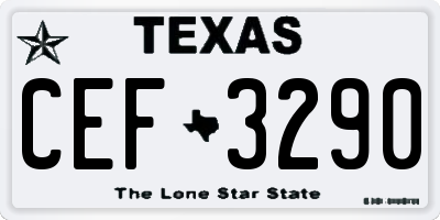 TX license plate CEF3290