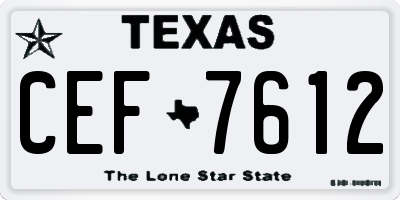 TX license plate CEF7612