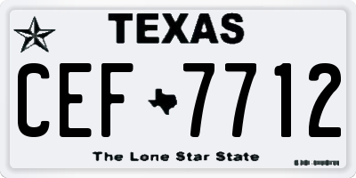 TX license plate CEF7712