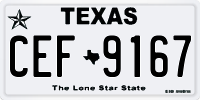 TX license plate CEF9167