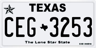 TX license plate CEG3253