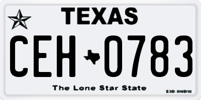 TX license plate CEH0783