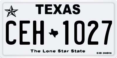 TX license plate CEH1027