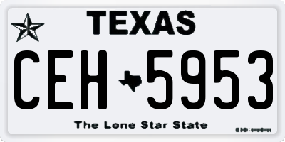 TX license plate CEH5953