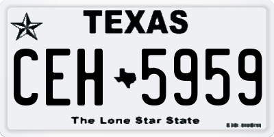 TX license plate CEH5959
