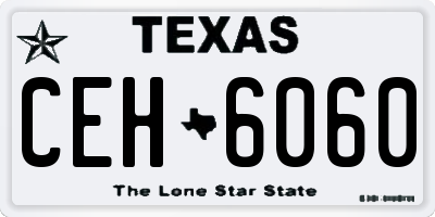 TX license plate CEH6060