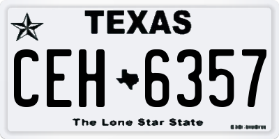 TX license plate CEH6357
