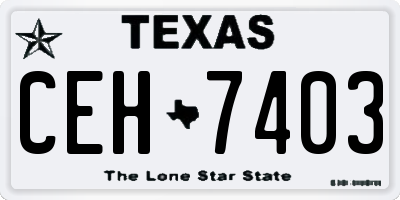 TX license plate CEH7403