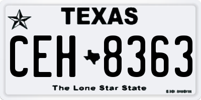 TX license plate CEH8363