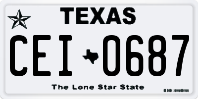 TX license plate CEI0687