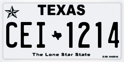 TX license plate CEI1214
