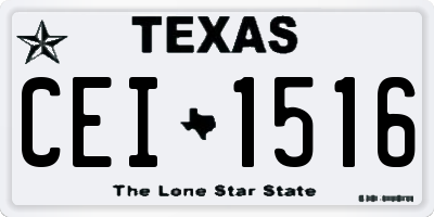 TX license plate CEI1516