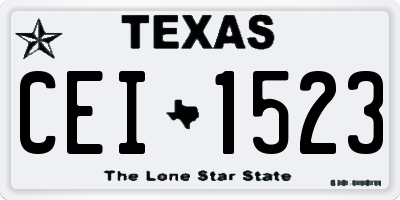 TX license plate CEI1523