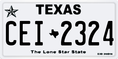 TX license plate CEI2324