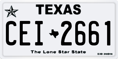 TX license plate CEI2661