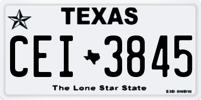 TX license plate CEI3845