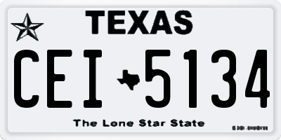 TX license plate CEI5134