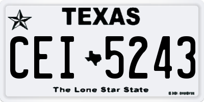 TX license plate CEI5243