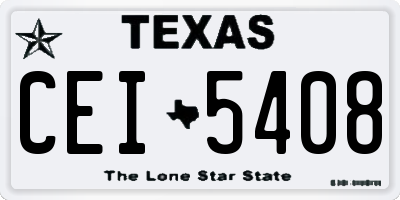 TX license plate CEI5408