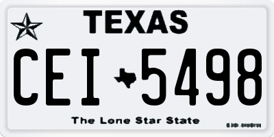 TX license plate CEI5498