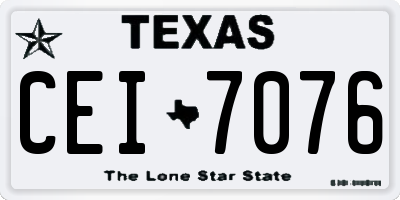 TX license plate CEI7076