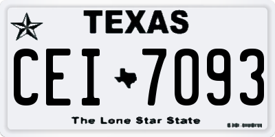 TX license plate CEI7093