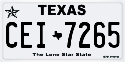 TX license plate CEI7265