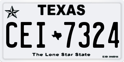 TX license plate CEI7324
