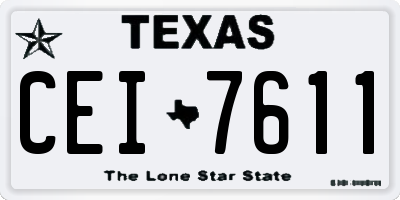 TX license plate CEI7611
