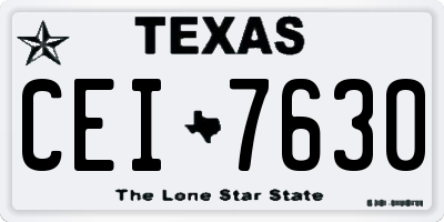 TX license plate CEI7630