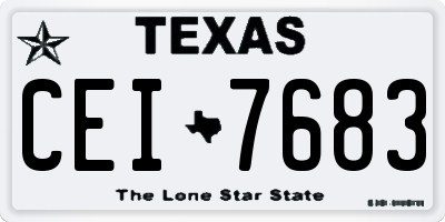 TX license plate CEI7683
