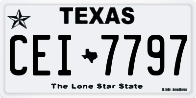 TX license plate CEI7797