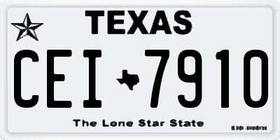 TX license plate CEI7910