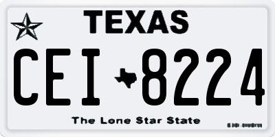 TX license plate CEI8224