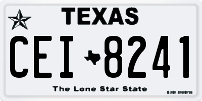 TX license plate CEI8241