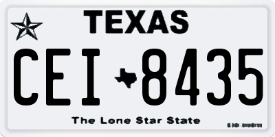 TX license plate CEI8435
