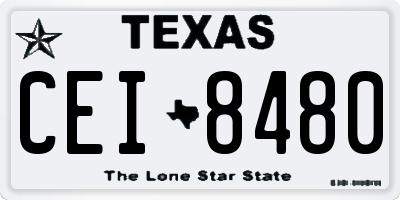 TX license plate CEI8480