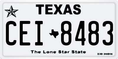 TX license plate CEI8483