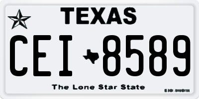 TX license plate CEI8589
