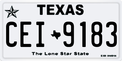TX license plate CEI9183