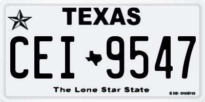 TX license plate CEI9547