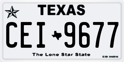 TX license plate CEI9677