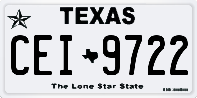 TX license plate CEI9722