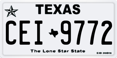 TX license plate CEI9772